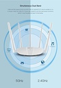 A810R 11AC 1200Mbps Dual Band WiFi Router with Gigabit WAN Port and 5pcs of External Antennas