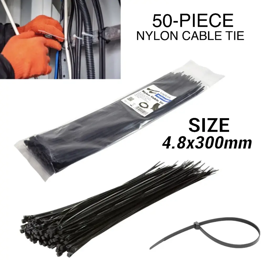 [44628] Nylon Cable Tie (Black) 4.8x300 (50)