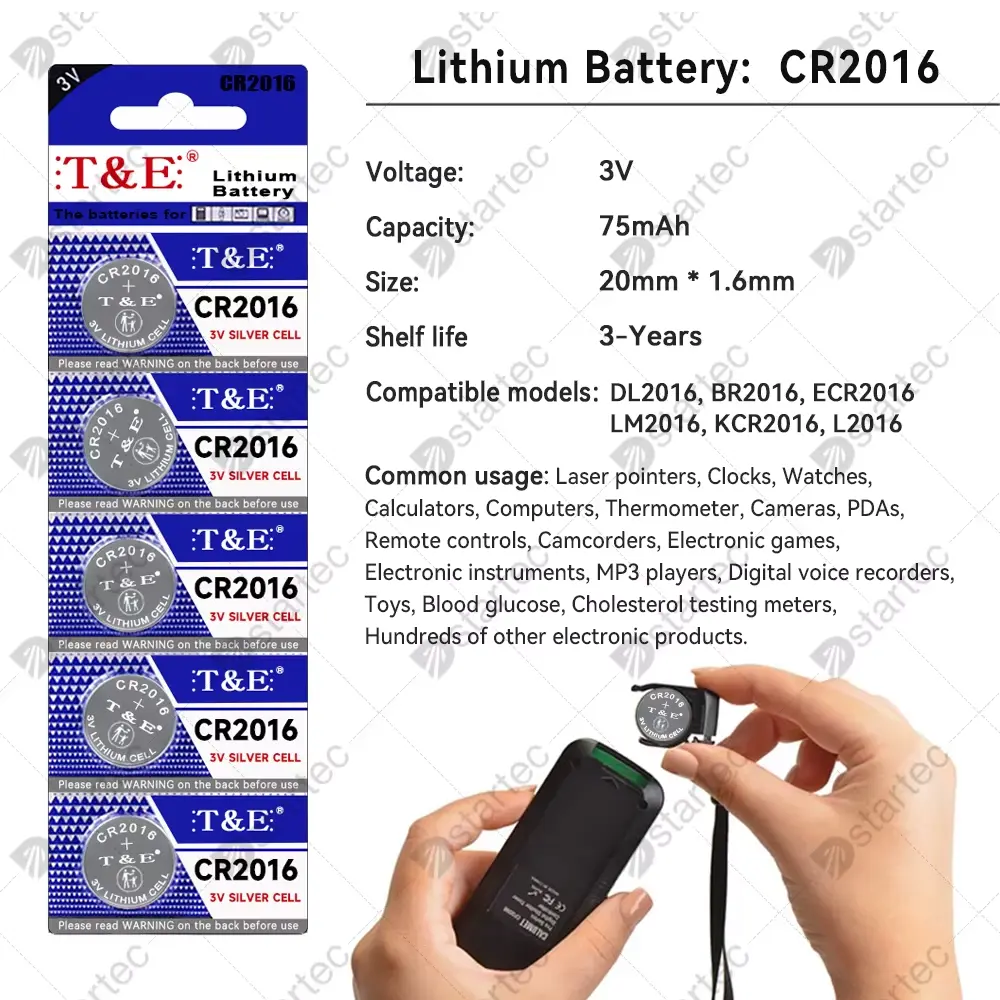 Battery T&E CR2016
