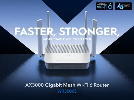  Cudy AX3000 Gigabit Wi-Fi 6 Mesh Router | WR3000