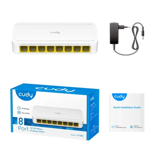 Cudy 8-Port 10-100 Mbps Desktop Switch FS108D