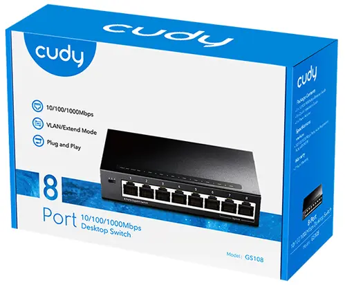 Cudy GS108 8-Port Gigabit Ethernet Switch – High-Speed, Reliable Networking for Home and Office Connectivity