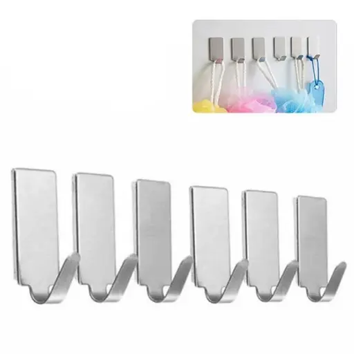 [44690] 6-Pcs Adhesive Hooks 